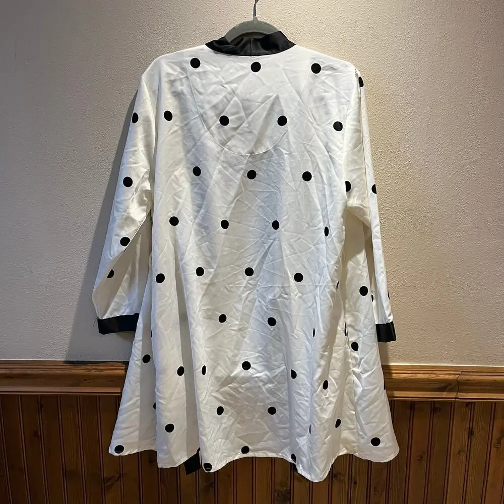Kate Spade Polka Dot Robe L/XL Preppy Cozy Casual Sleepwear Missing Belt